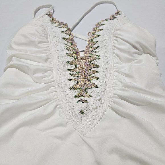 Becca Layla Plunge One-Piece Swimsuit Size Large - Picture 5 of 11